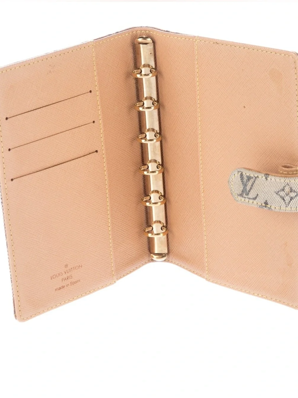 LOUIS VUITTON PM Agenda Cover Mini Lin Canvas Blue Denim